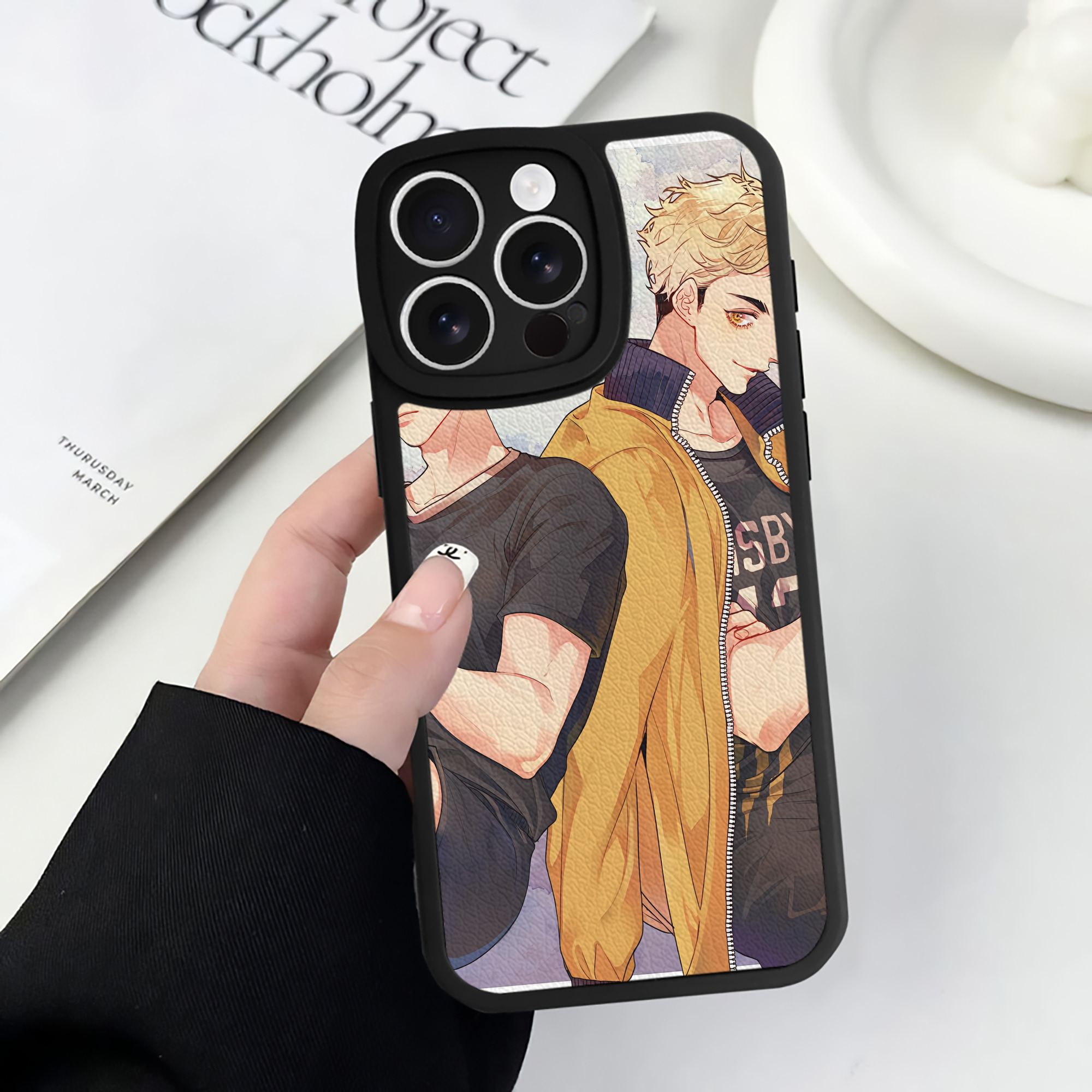 （画像用） ハイキュー!! Haikyu!! 【iPhone 16シリーズ対応】シリコンスマホケース（レザー調） 材質：シリコン